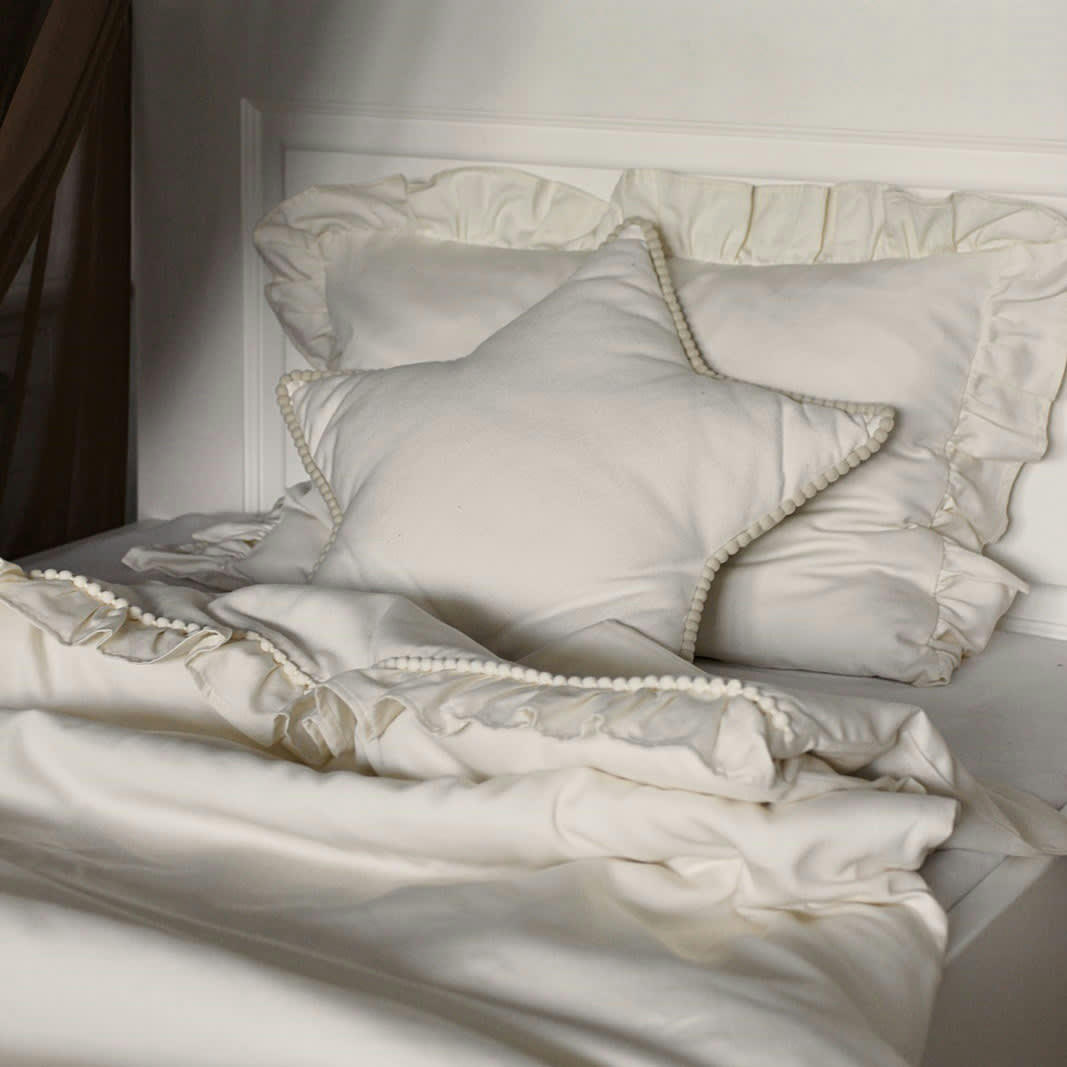 - Coussin étoile vanille Boho (44 cm)