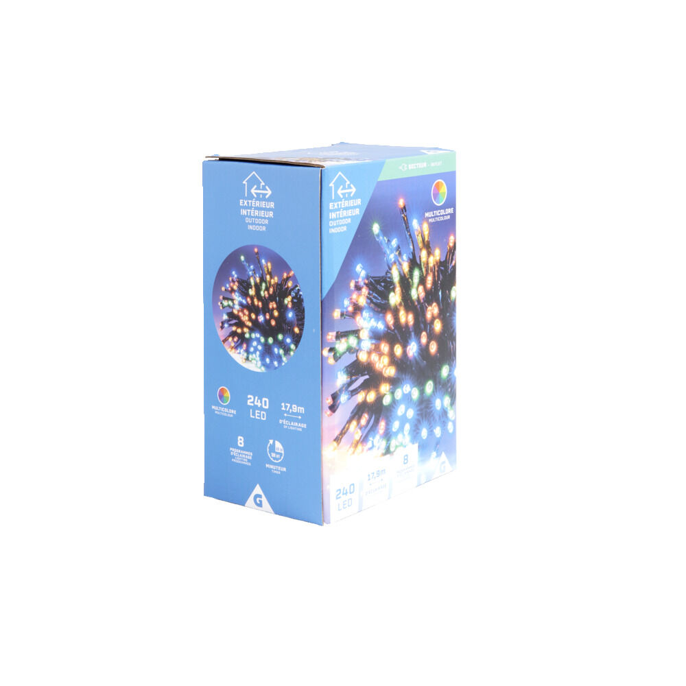 Guirlande lumineuse extérieur 240LED multicolores 17,9m