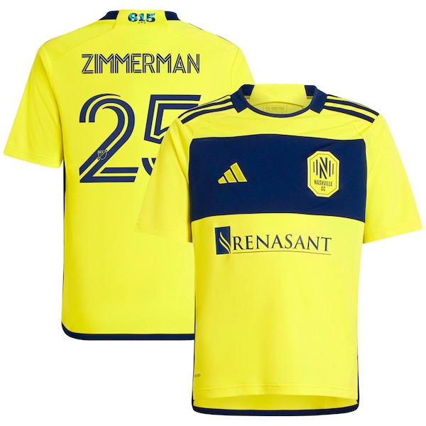 Walker Zimmerman Nashville SC adidas Youth 2024 The 615 Kit Replica Player Jersey - Yellow