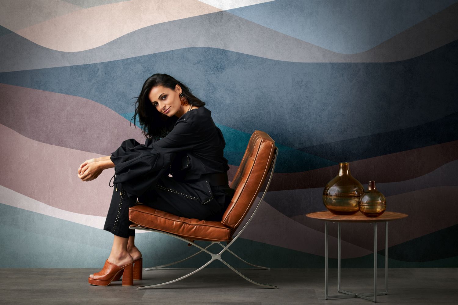 One Wall one Role fotobehang figuratief motief blauw, bruin, wit en beige - 371 x 280 cm - AS-382551