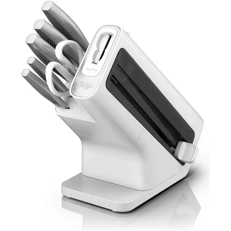 Ninja Stay Sharp 6 Piece Stainless Steel Knife Block - White