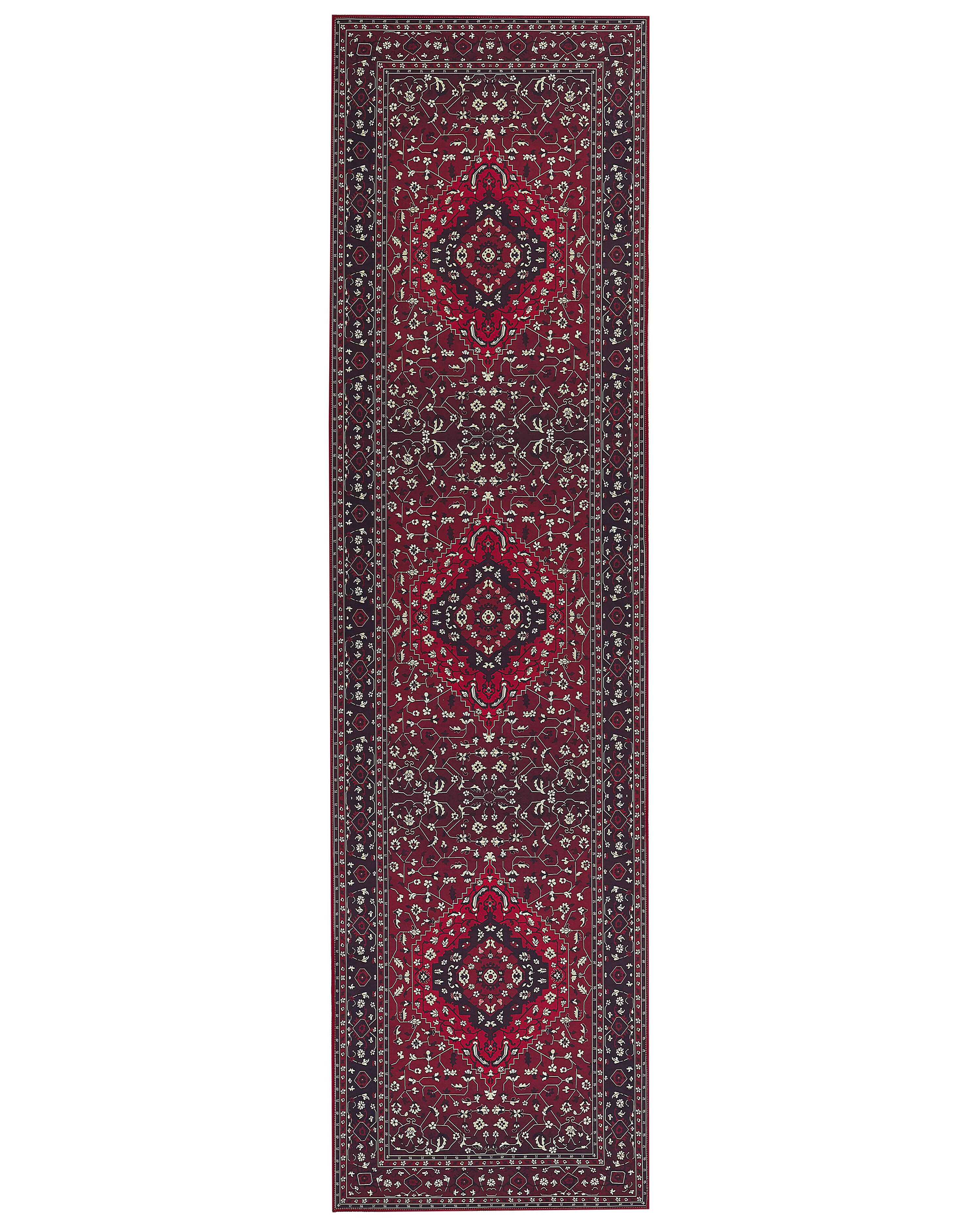 Rug VADKADAM Dark Red 80 x 300 cm