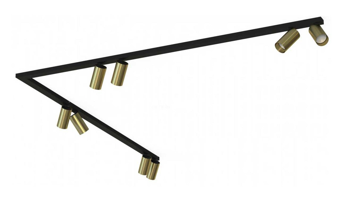 Nowodvorski railsysteem Mono - 8 lichts - 300 x 11  cm - zwart - goud