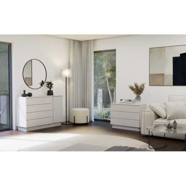 Komoda Topeshop AMBER 1D4S Szafka 1 Drzwi 4 Szuflady Kaszmir Beż