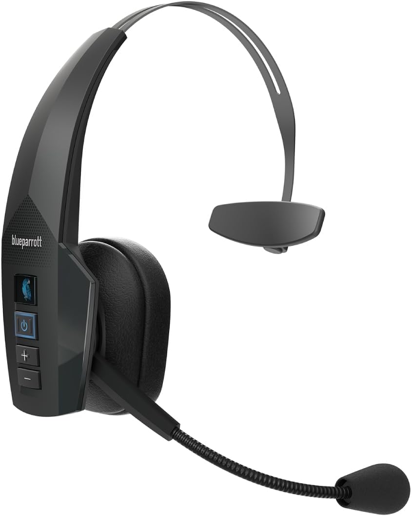 BlueParrott B350-XT Noise Cancelling Bluetooth Headset - Updated Design with Industry Leading Sound & Improved Comfort, Hands-Free Headset w/Expanded Wireless Range & IP54 Rated Protection (Renewed)