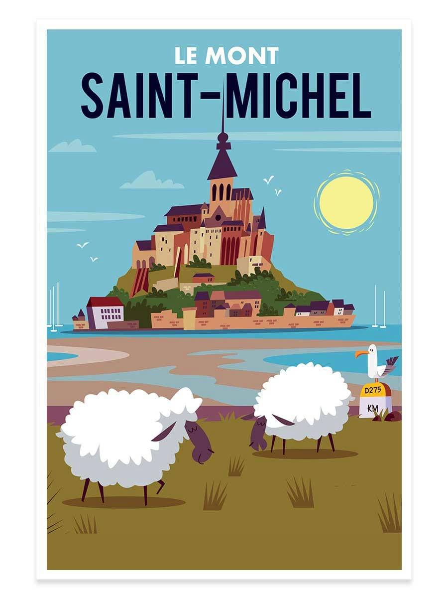 - Affiche mont Saint Michel sans cadre 60x90cm