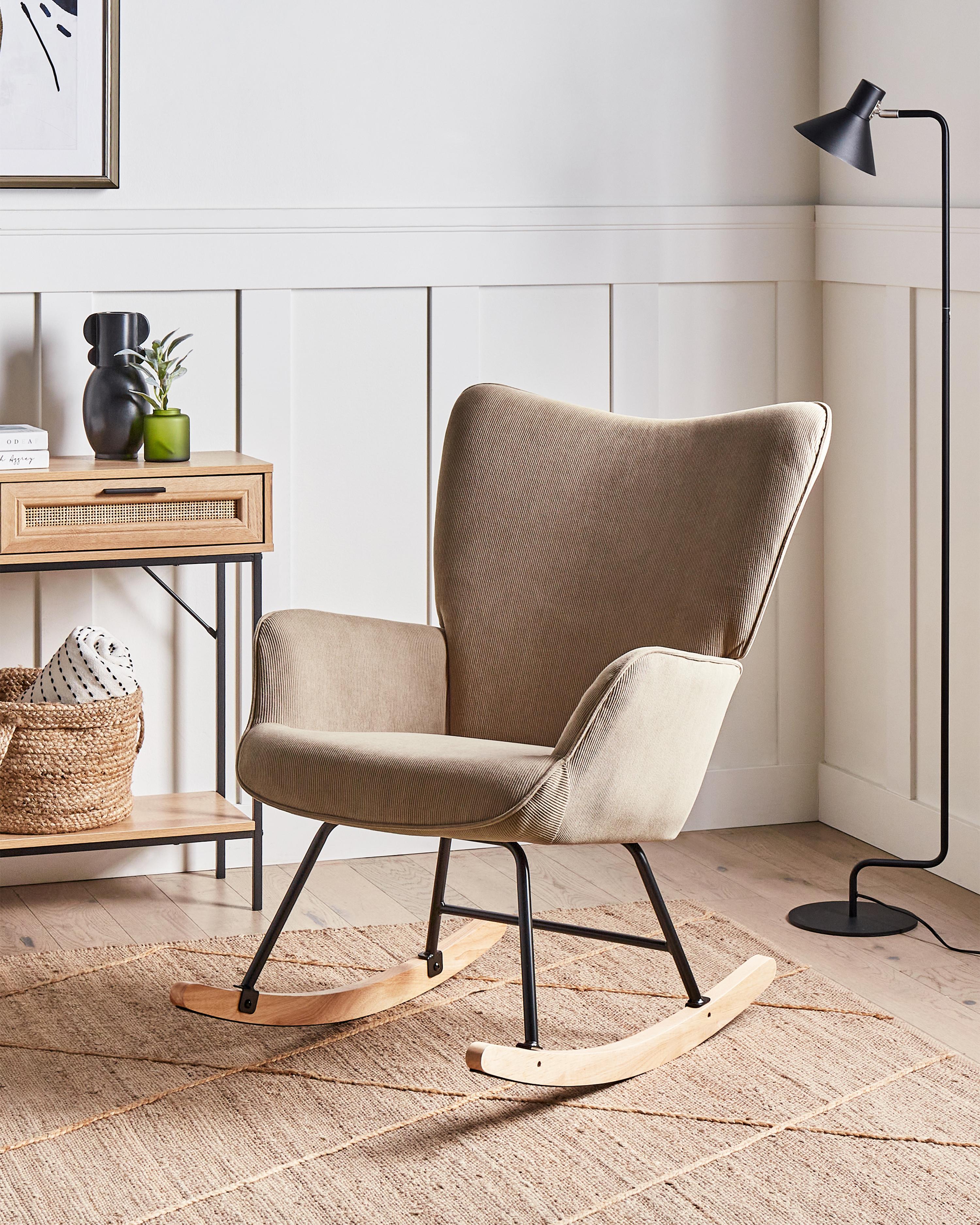 Rocking Chair ARSET Corduroy Taupe