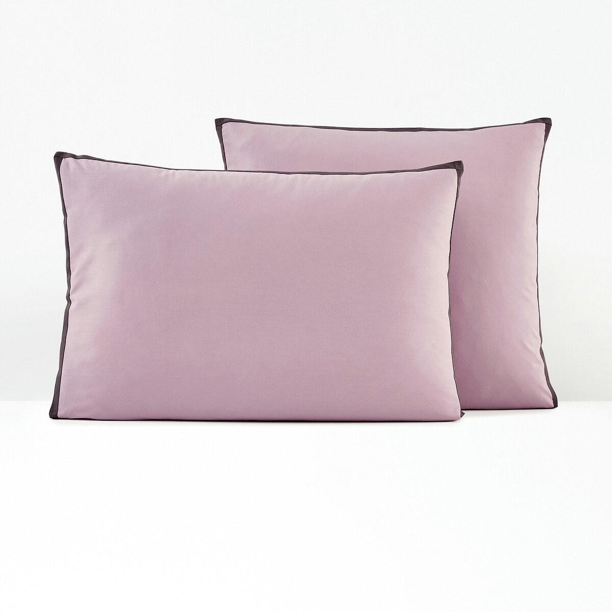 Taie d'oreiller percale de coton, Bolzano mauve