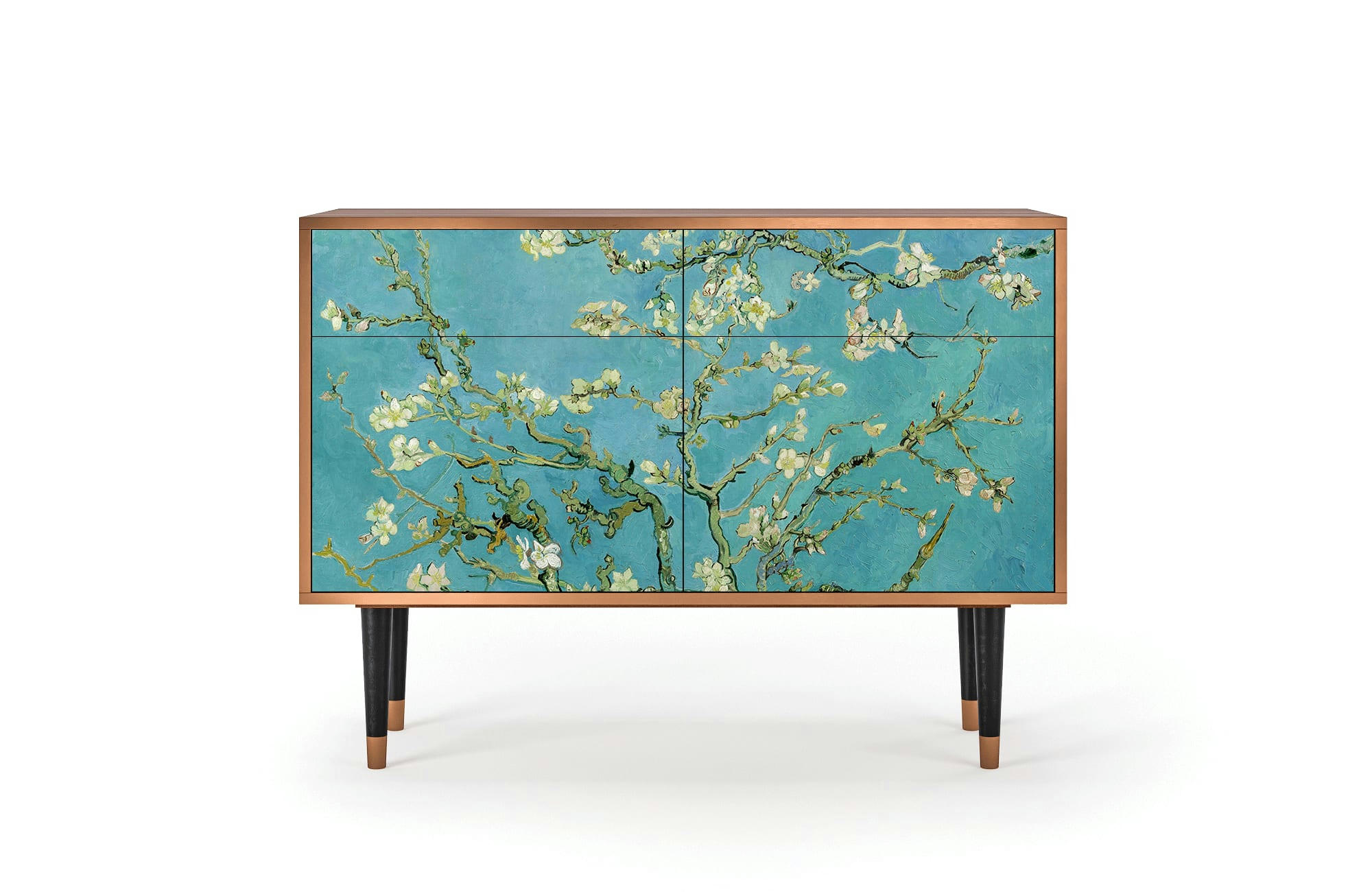 ALMOND BLOSSOM BY VAN GOGH - Buffet  bleu 2 tiroirs et 2 portes L 115 cm
