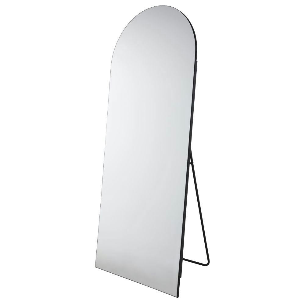 MAXANDRE - Grand miroir arche sur pied en métal noir 80x200