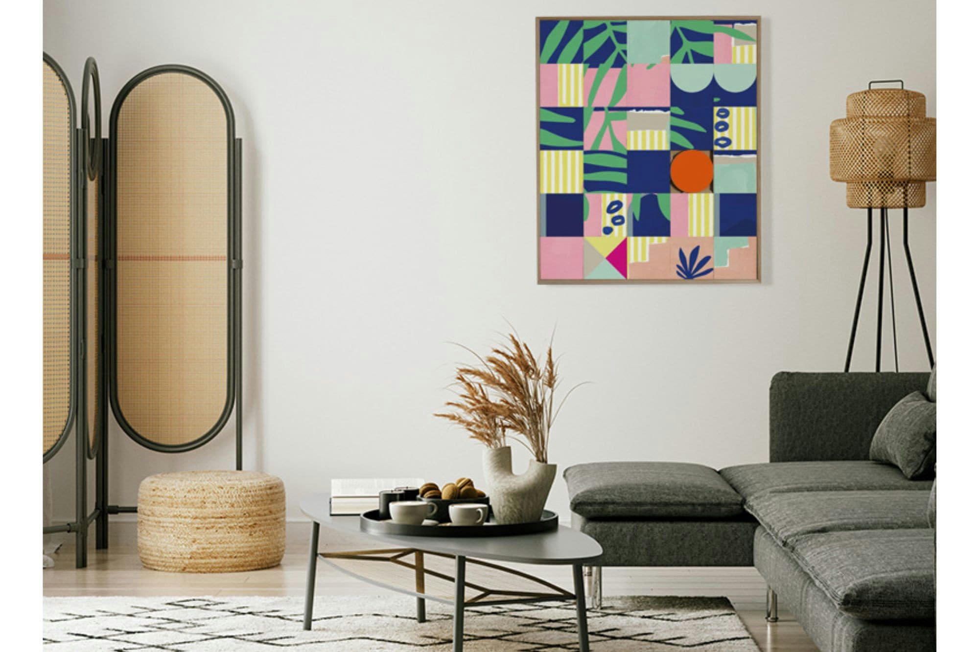 CLAPOTIS - Tableau en bois taquin esprit estival  63 x 78