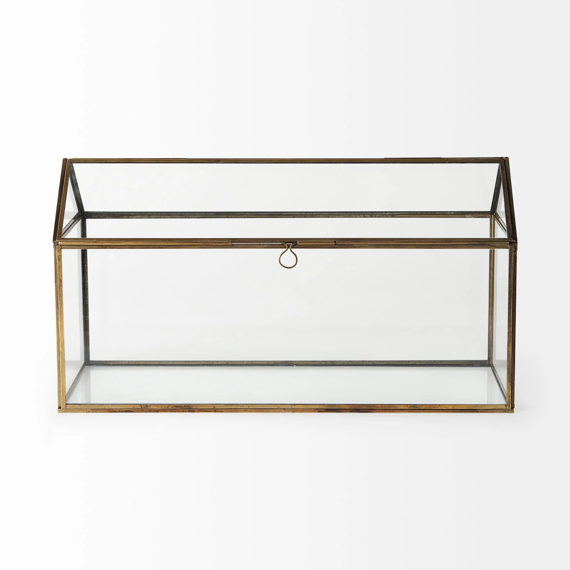 Hutt 16L x 6W x 9H Gold Glass Terrarium Box - 16.1L x 5.9W x 9.1H