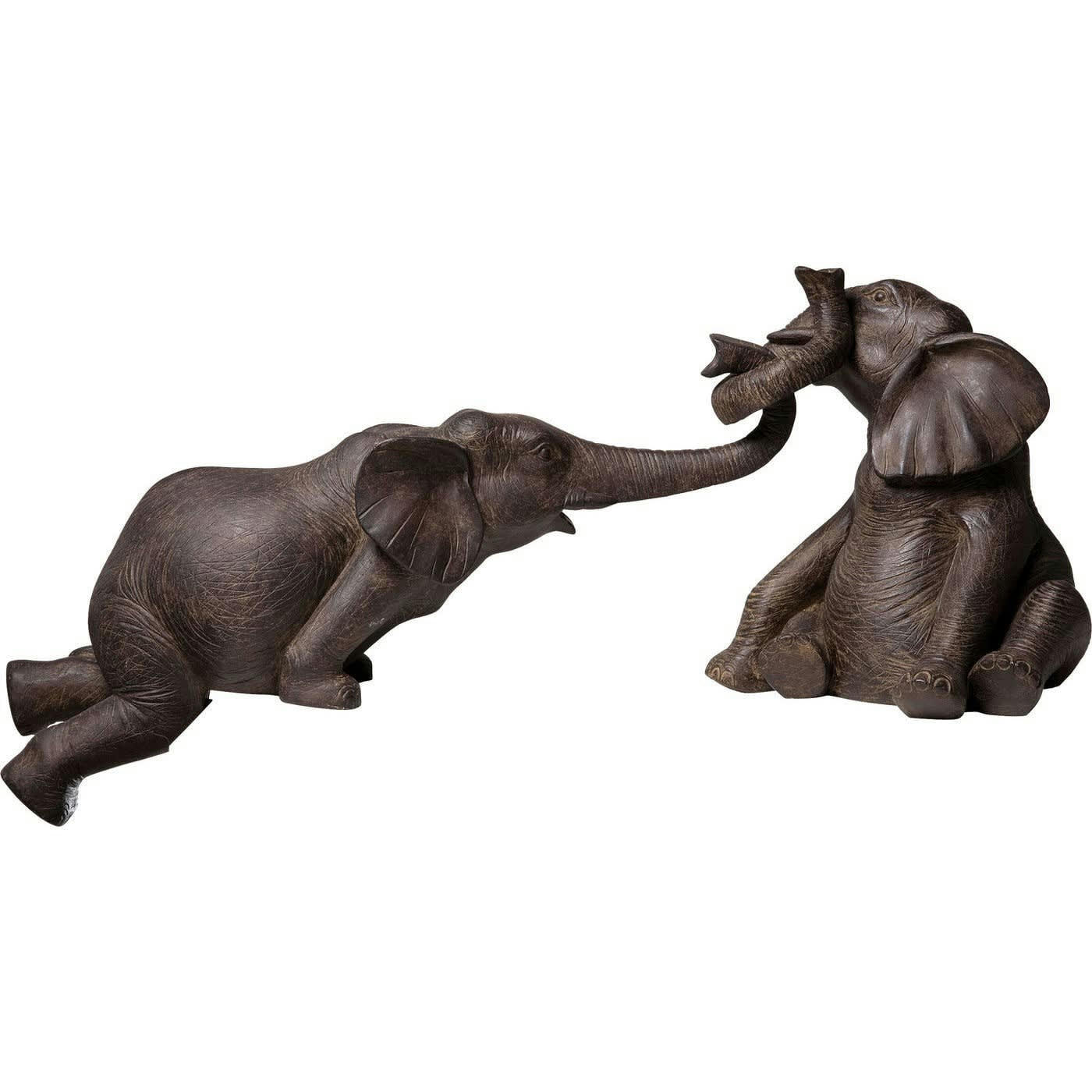 ELEPHANT ZIRKUS - Statuette éléphants en polyrésine marron (x2)