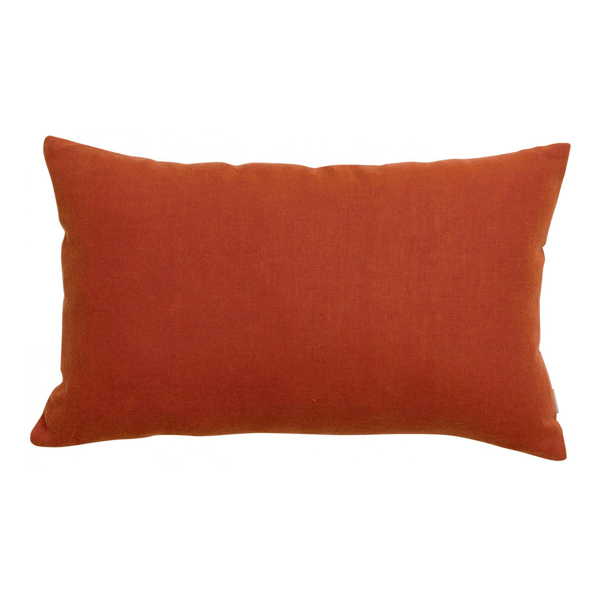 ZEFF - Coussin uni  en lin rooibos 30 x 50