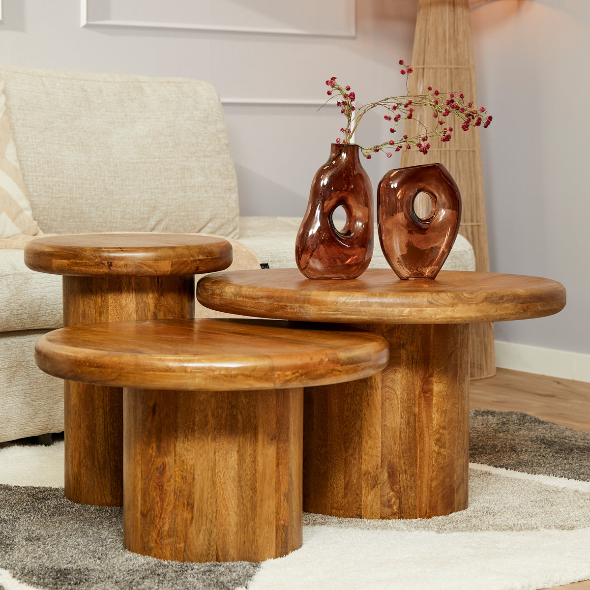 Starfurn salontafel Maya - bruin - 70x70x45cm