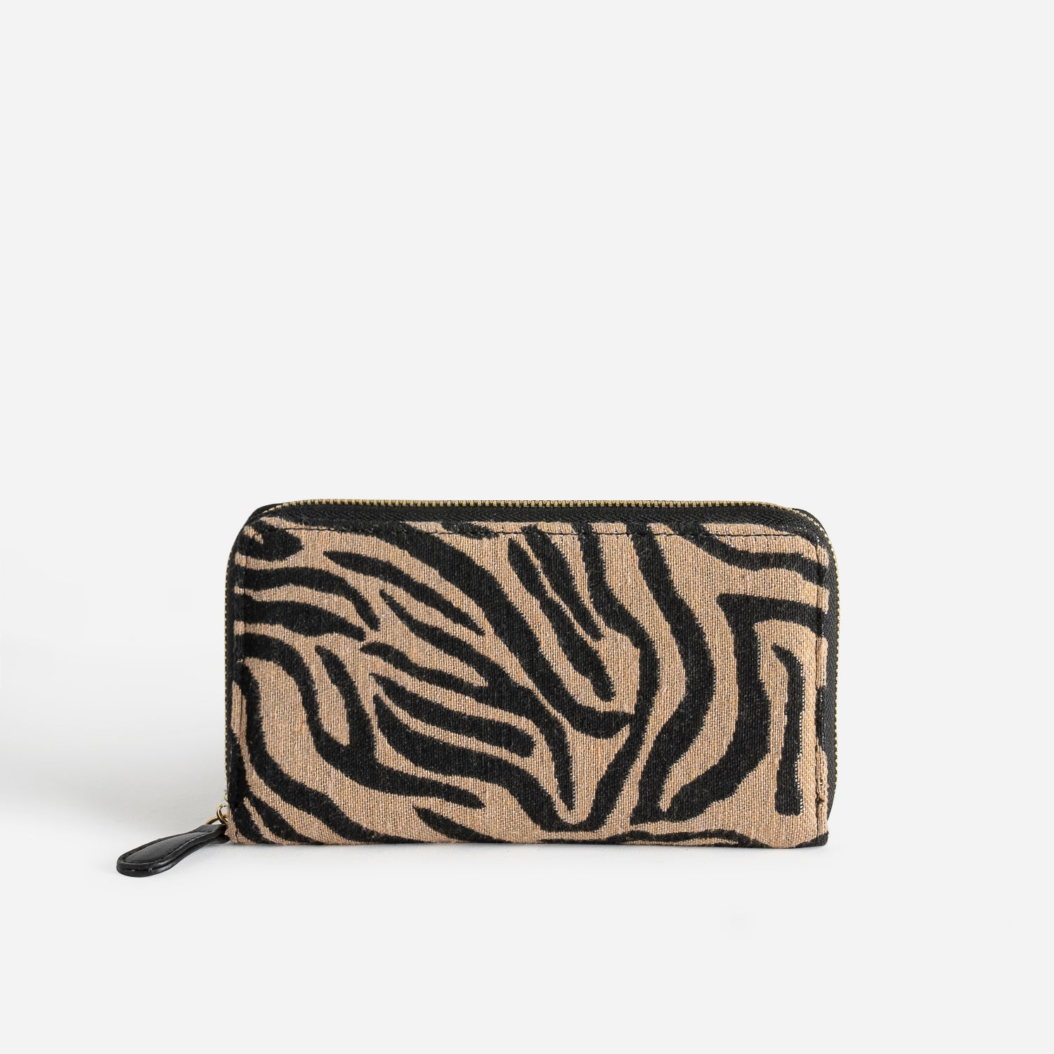 Portefeuille TEXTO beige à motif zèbre