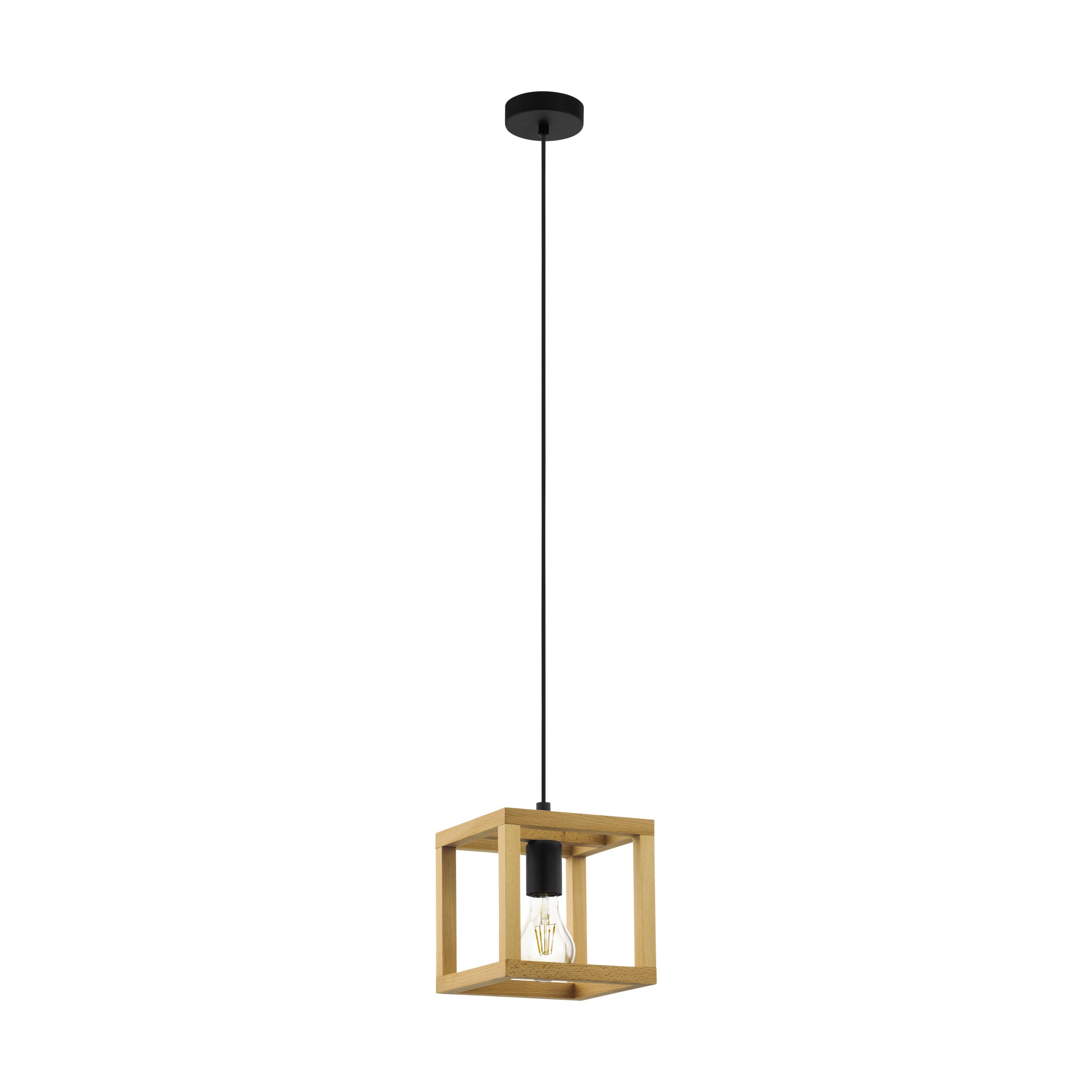 EGLO hanglamp Blackcrown 1 - e27 - 20 cm - zwart/bruin