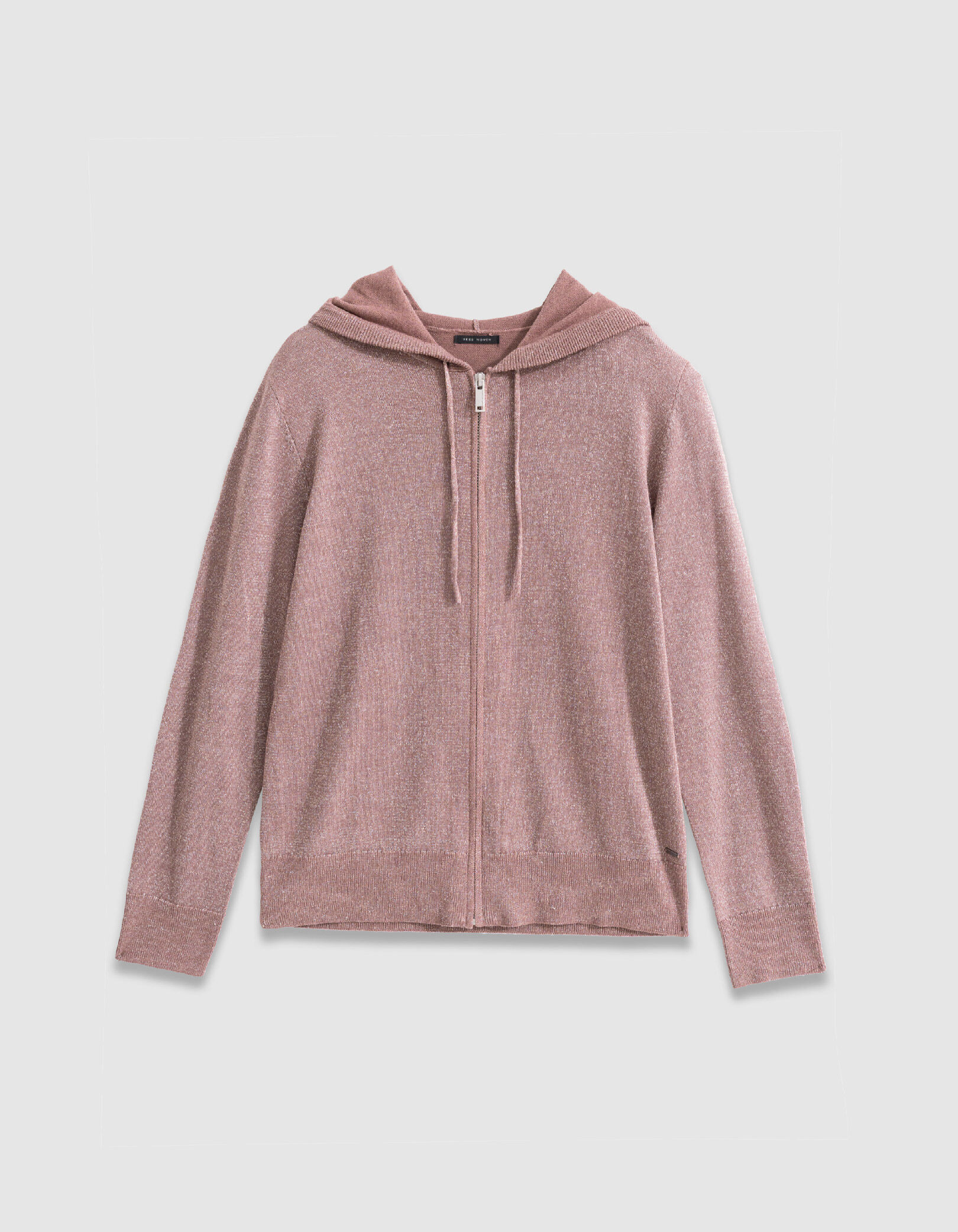 Cardigan capuche magnum tricot lurex chevrons dos Femme