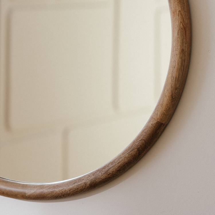 Habitat Mango Wood Round Wall Mirror - 60x60cm