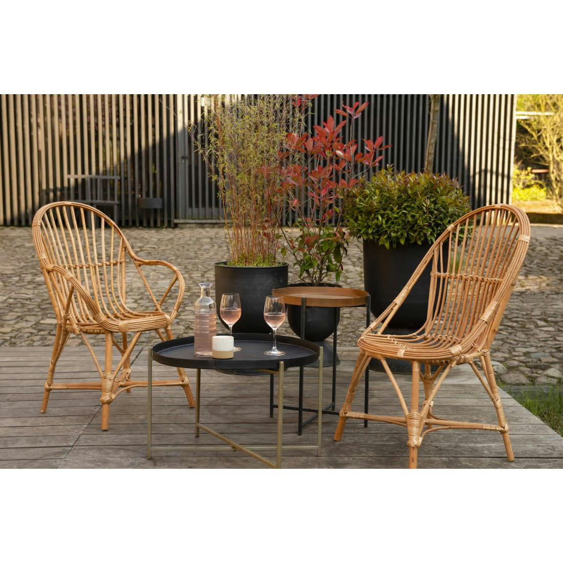 CESAR - Fauteuil en osier et rilsan