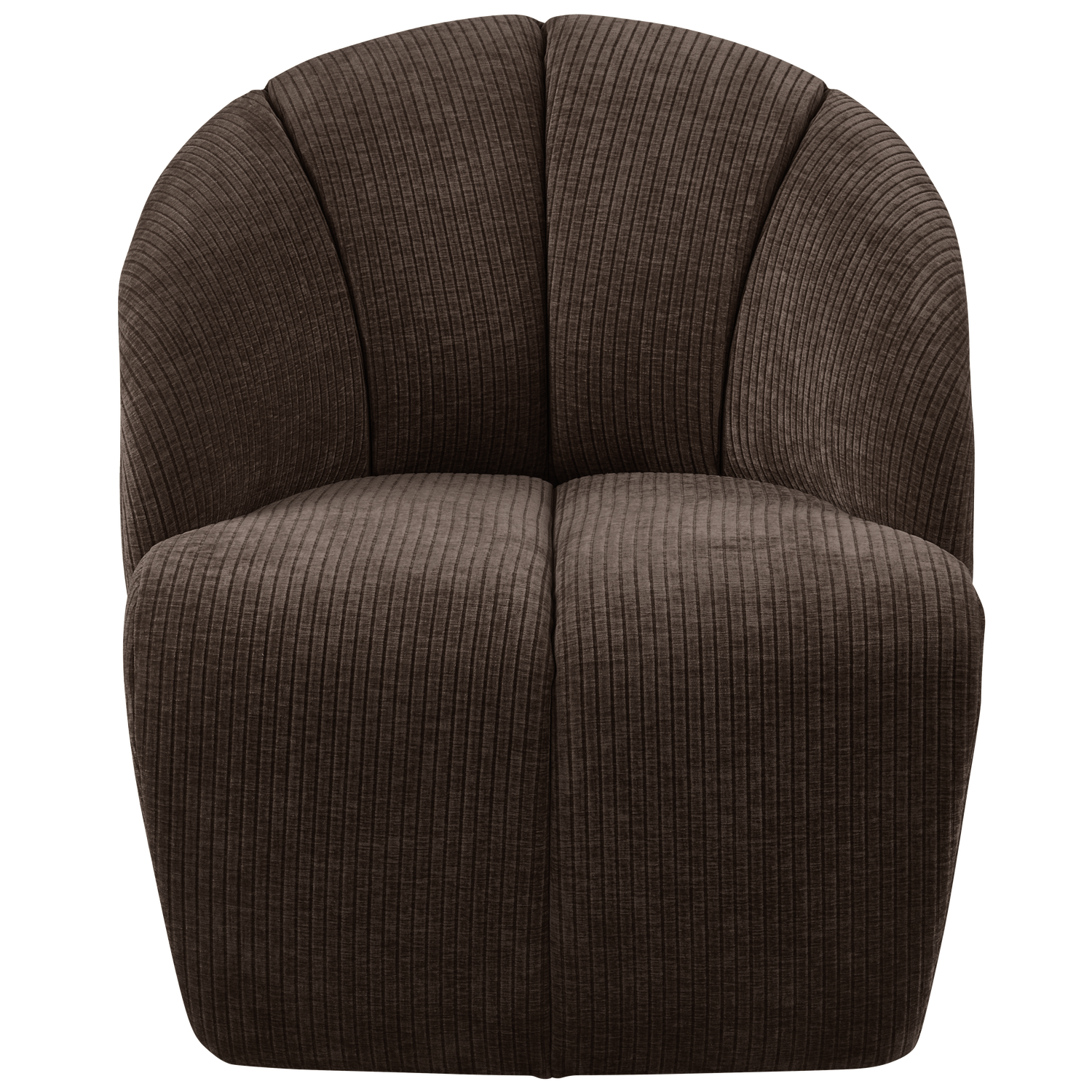 WOOOD draaifauteuil Mojo - Ribstof - Bruin - 75x68x77