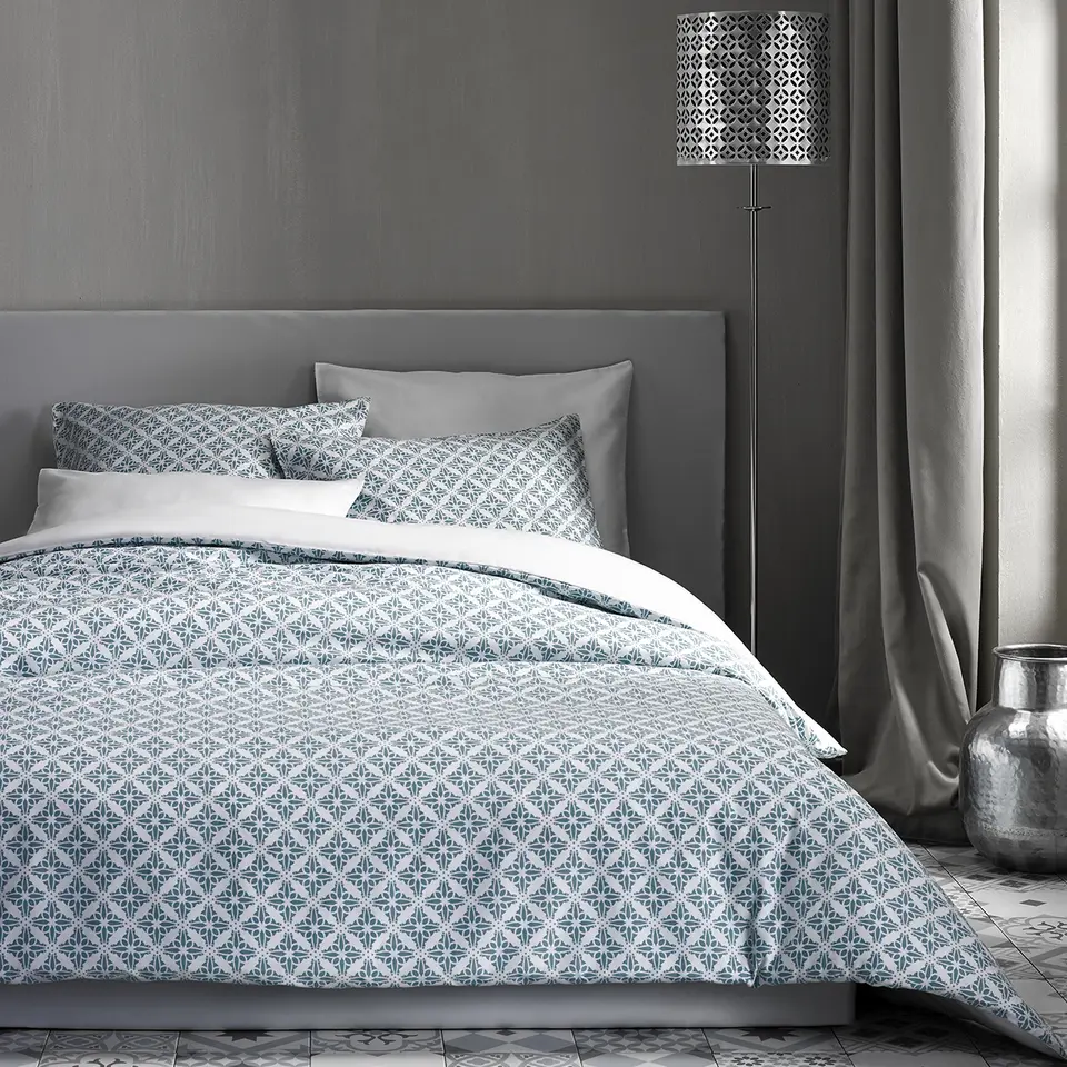 De Witte Lietaer Dekbedovertrek Katoen Satijn Azulejos - 140 x 200/220 cm