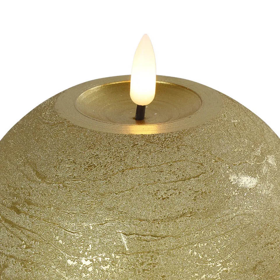 Countryfield LED kaars/bolkaars- goud - B12 x H12,5 cm