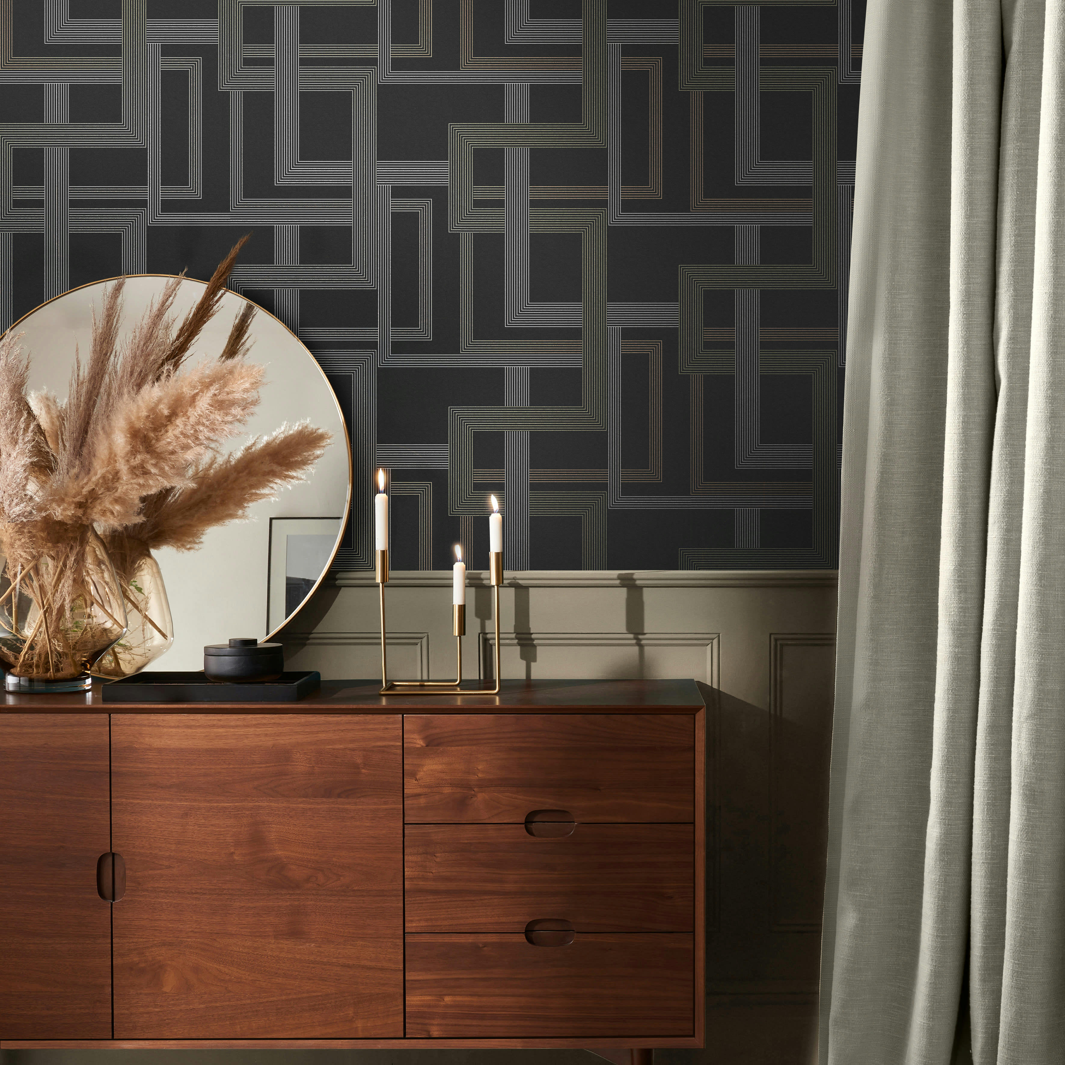 - papier peint entwine charbon 1005 x 52cm