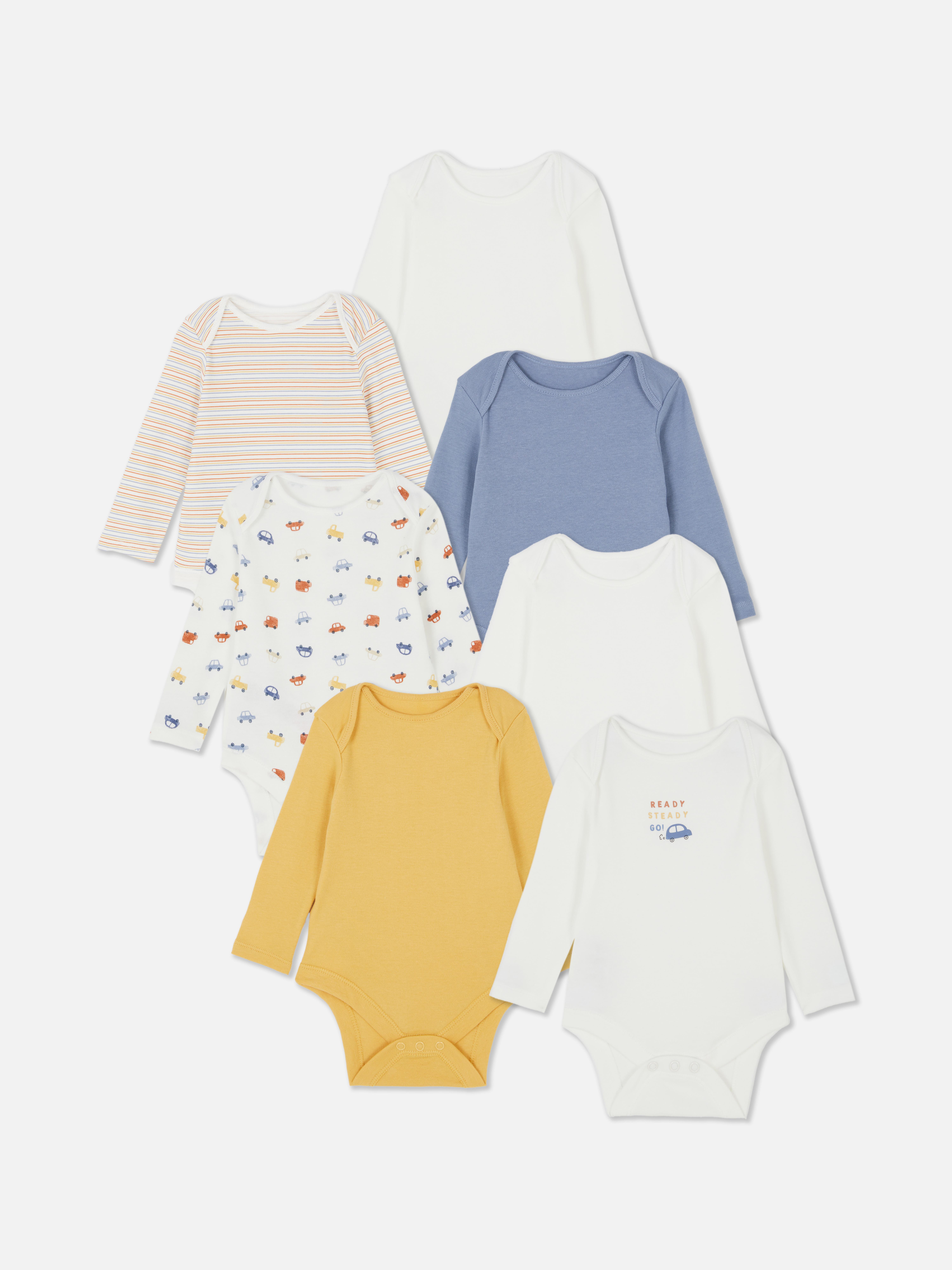 0-36mths | 7pk Long Sleeve Bodysuits