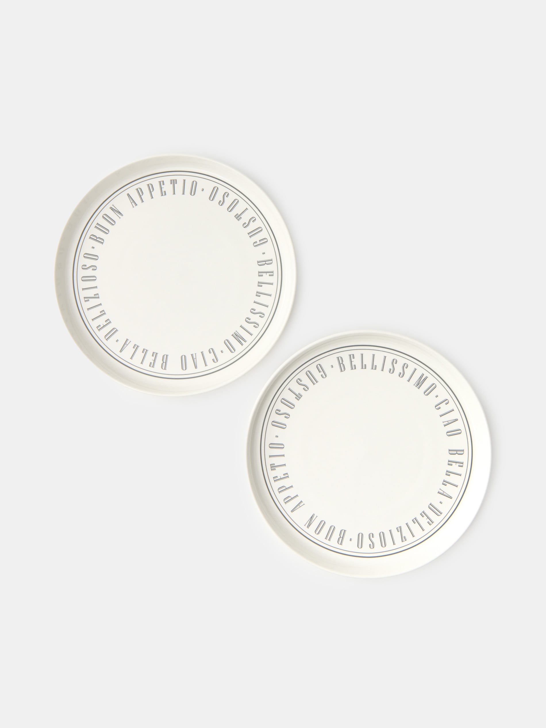 Ceramiczne talerze z napisem 2 pack