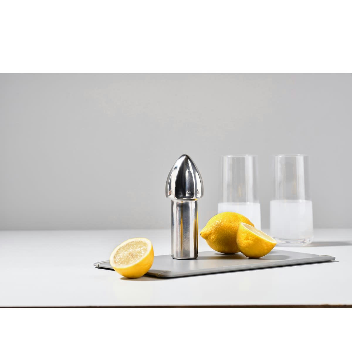 ROCKS - Presse-citron en acier argent