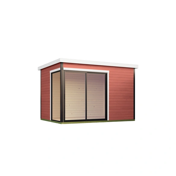 Blockbohlenhaus »Austin«, BxHxT: 360 x 239,4 x 240 cm (Außenmaß inkl. Dachüberstand), rot