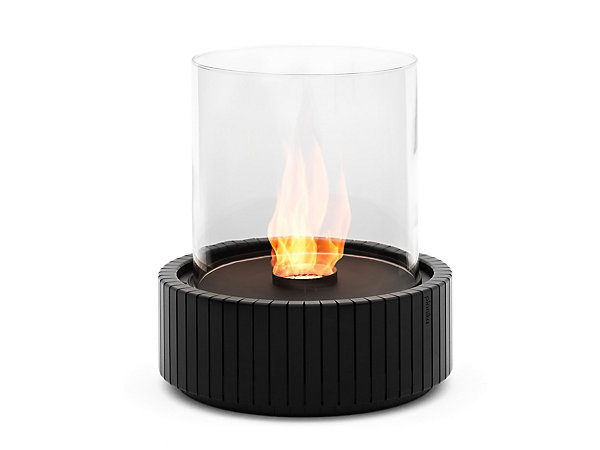 MF - Cheminée bioéthanol de table portable Lotus 2,5 kW avec verre de protection
