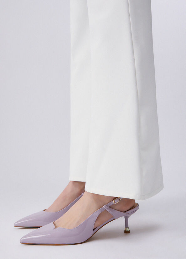 Slingback in vernice