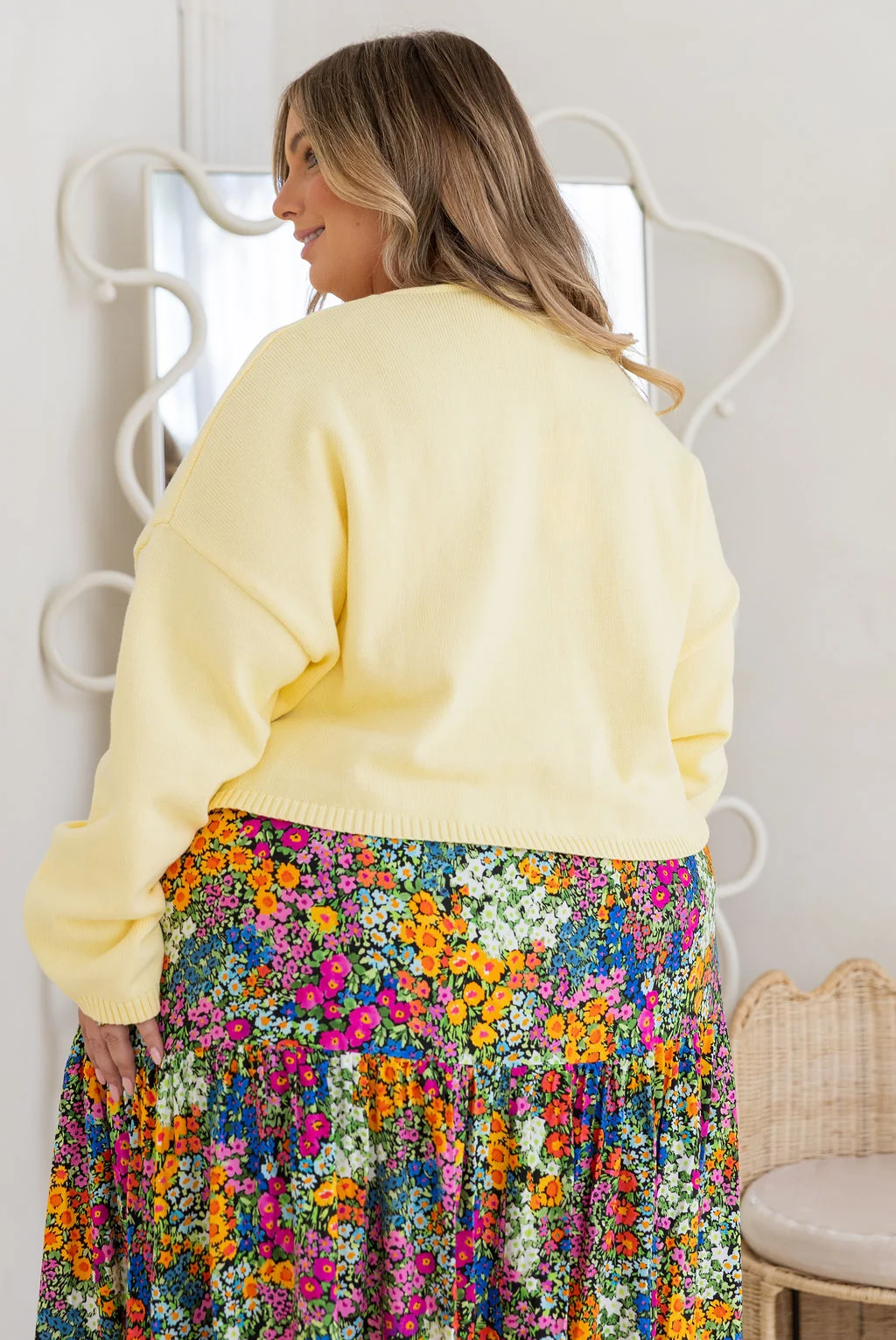 Blakely Crop Knit in Pastel Yellow