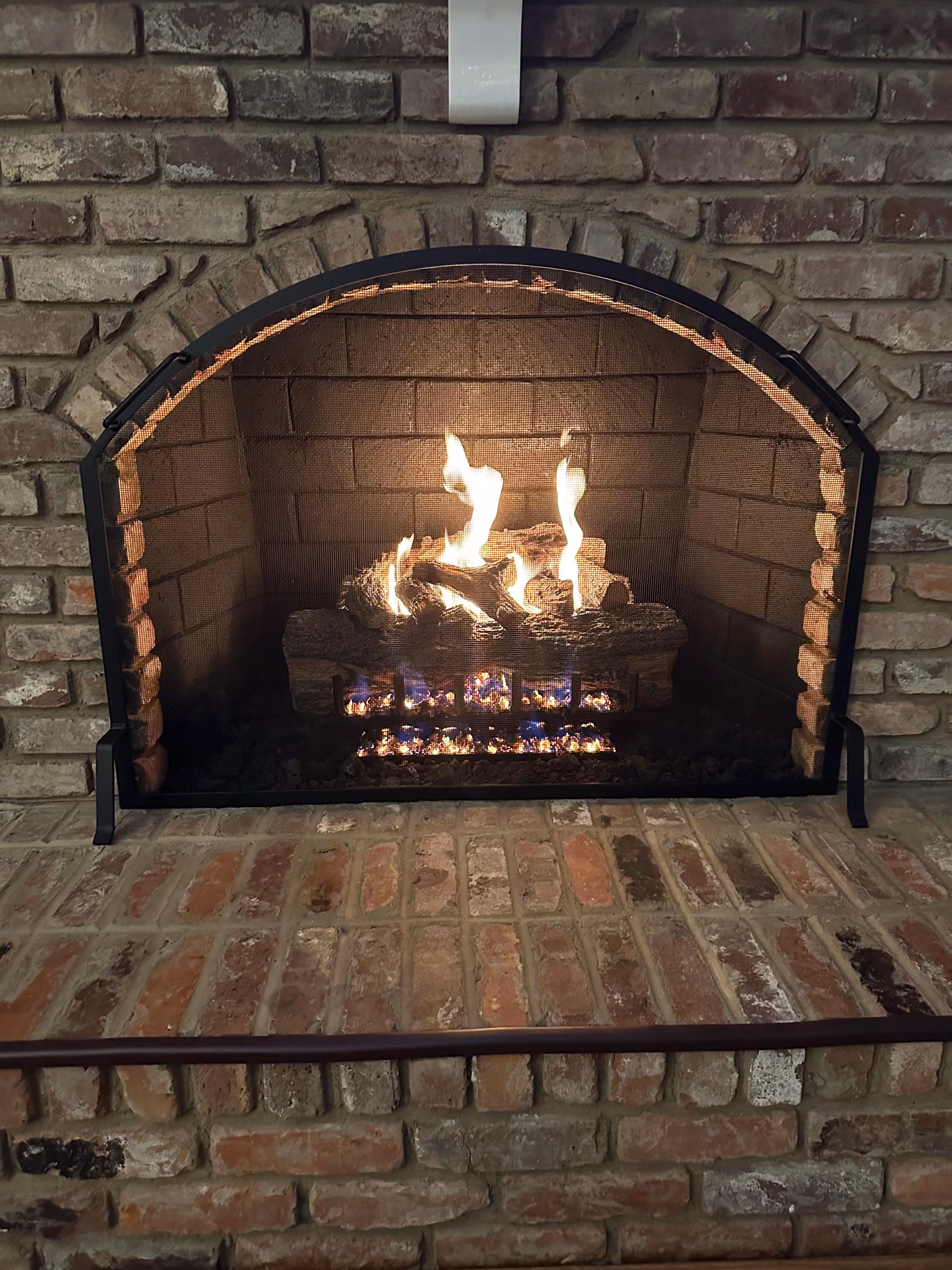 Arch Fireplace Screen: Carbon Steel, Single Panel, USA Made