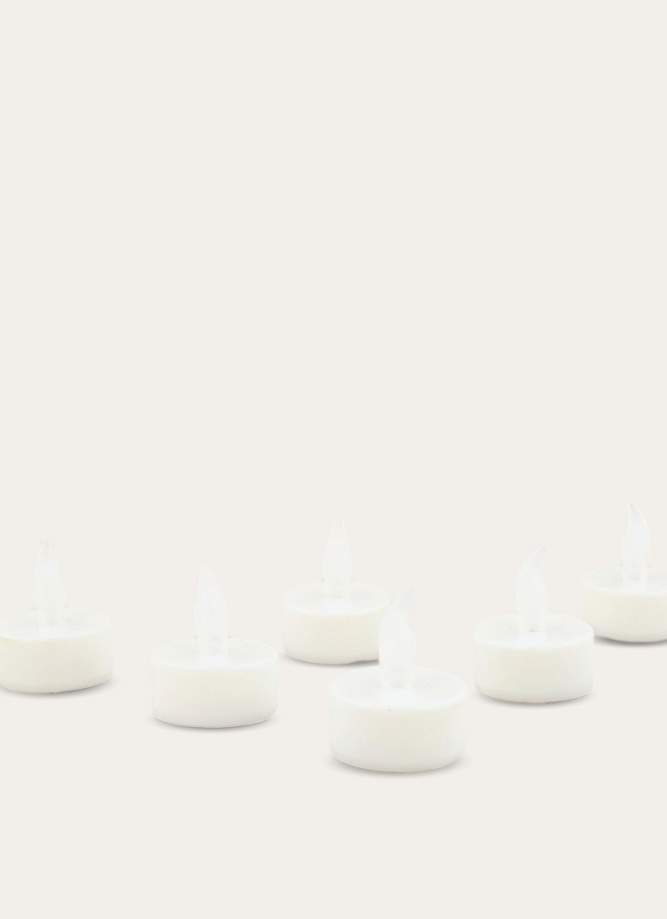 LOT DE 6 BOUGIES LED FORMAT CHAUFFE-PLATS ECRU