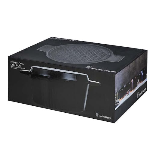 New Stanley Rogers Cast Iron 28Cm / 6.5L French Oven Grill Duo - Onyx