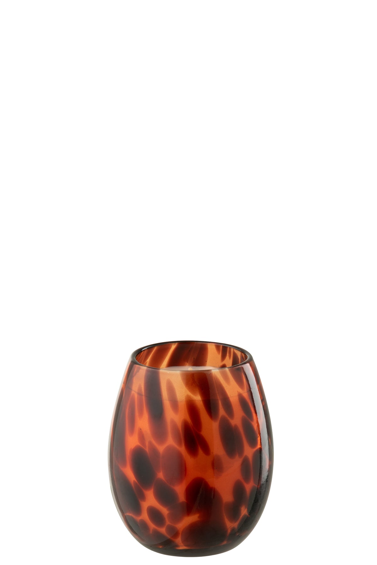 J-Line kaars Mia - glas - oranje/zwart - small - 90U
