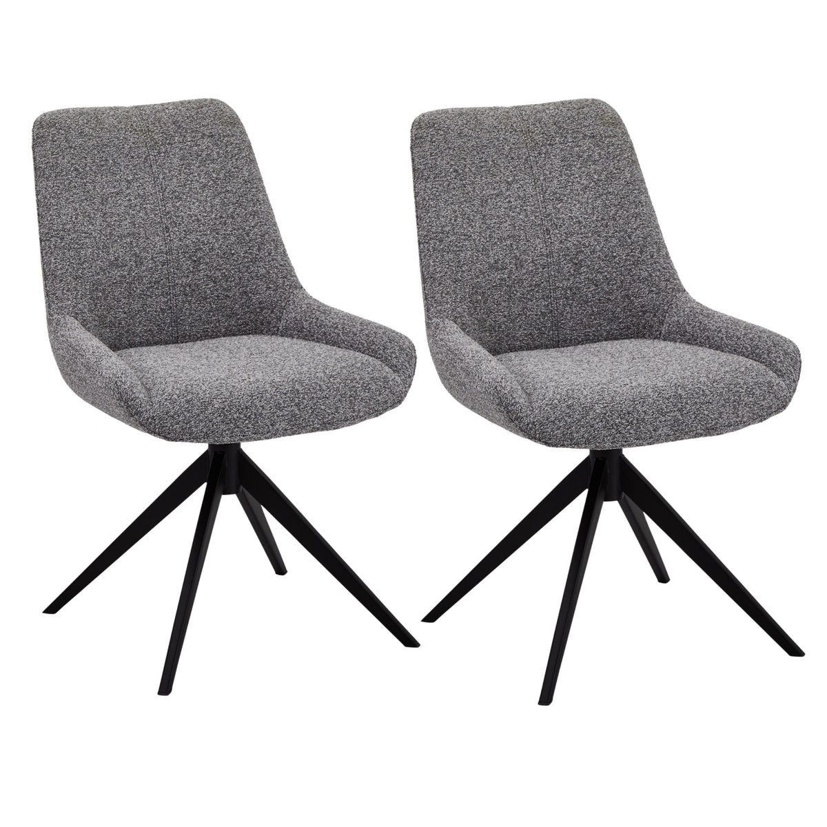 Furnhouse eetkamerstoel Helena - Grijs - Stof (Bouclé) - Set van 2
