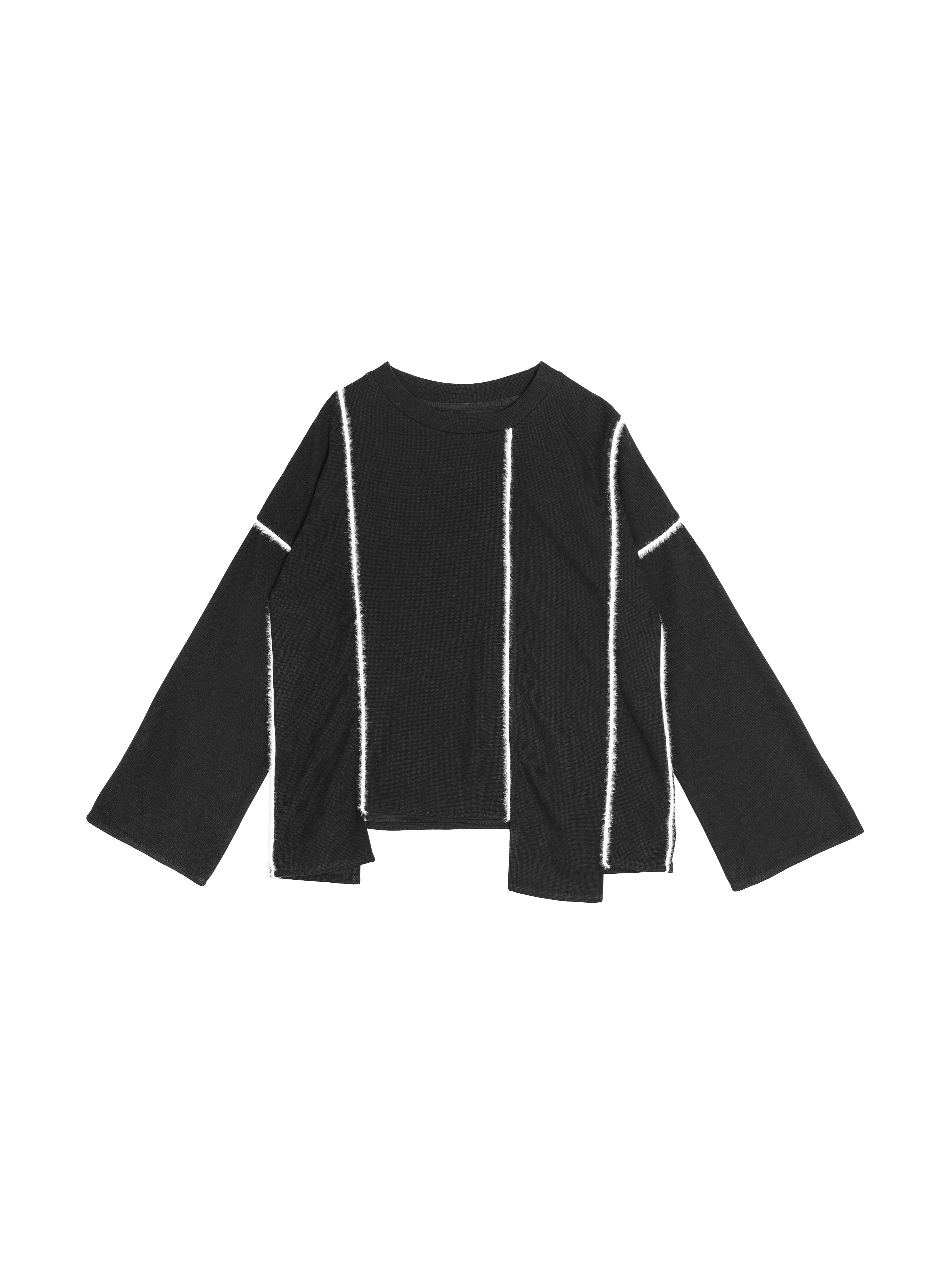 Oversized fluffy trim top - 25WRT225A