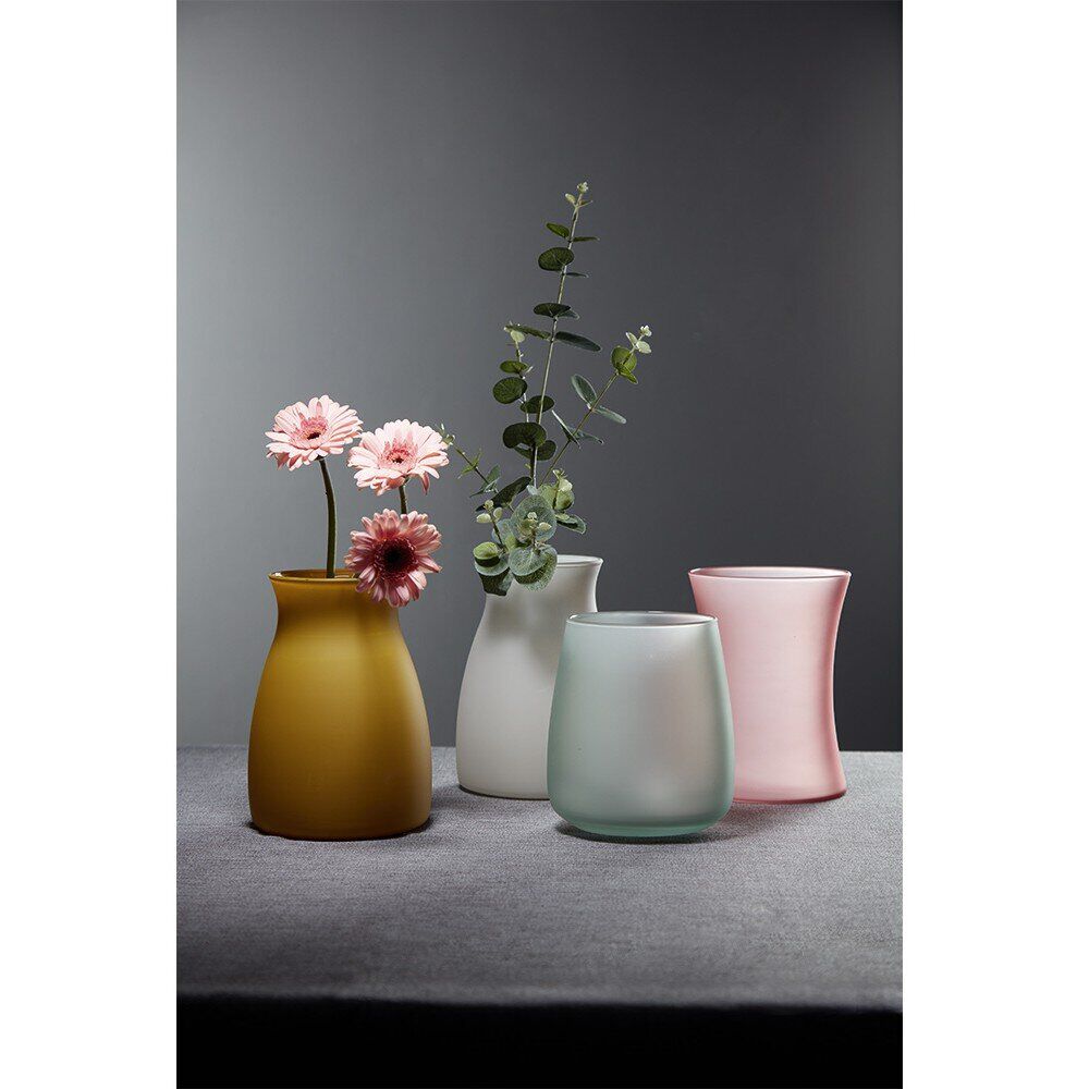 Vase Pampa en verre vert mat