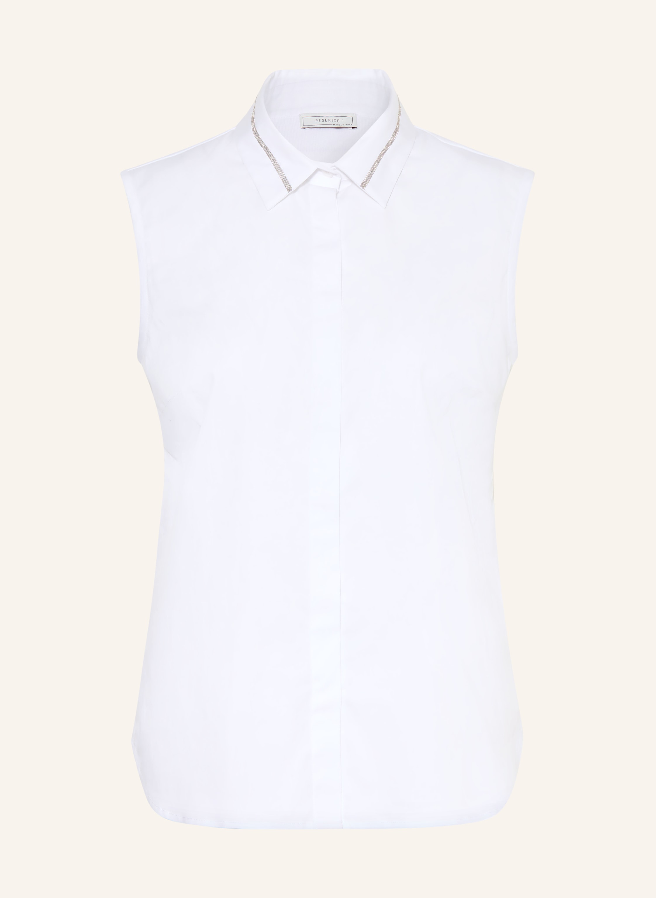 PESERICO Blusentop im Materialmix mit Schmucksteinen