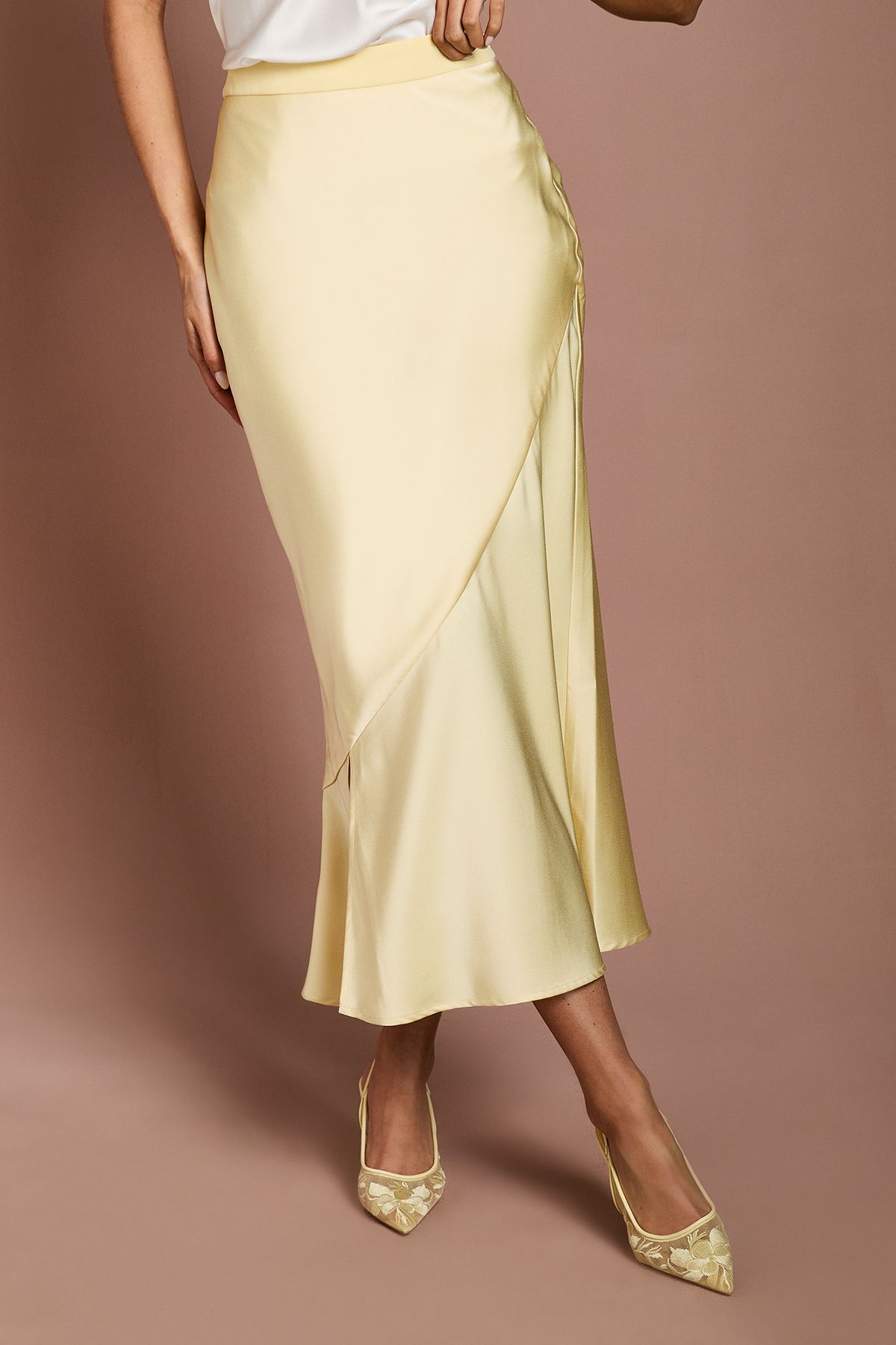 Coast Satin Detail Fitted Skirt