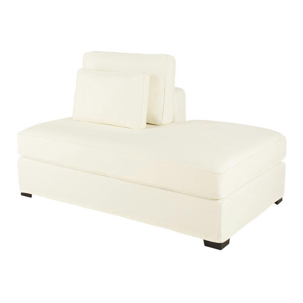 Milano - Méridienne droite pour canapé modulable en toile ivoire