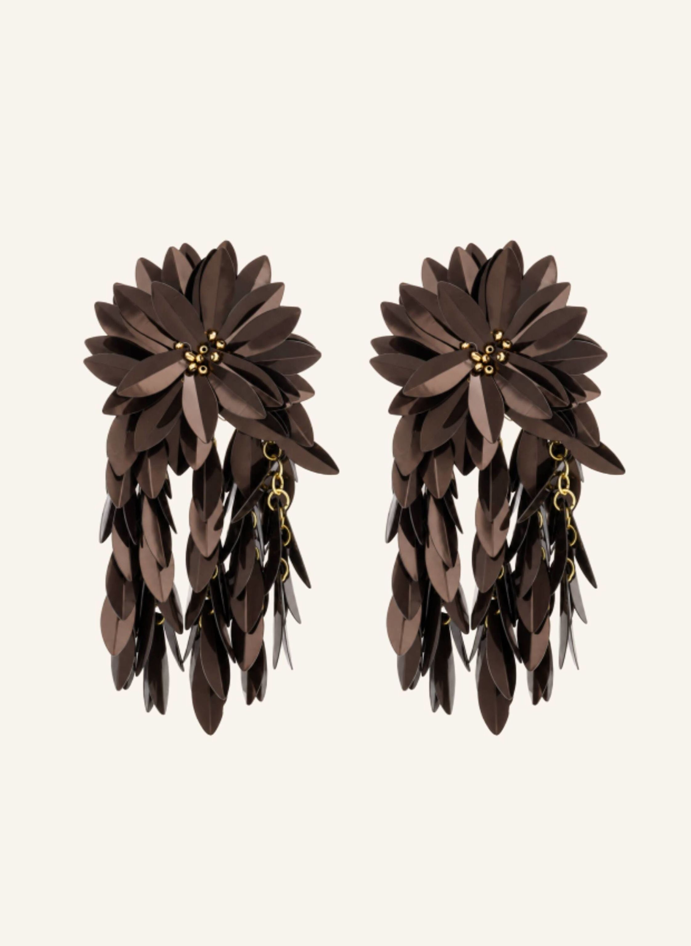 LOTT.gioielli Ohrhänger ANNETTE CE SQ SEQUIN FLOWER FALL PREMIUM L BROWN by GLAMBOU