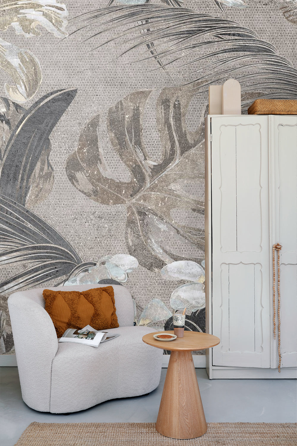 Sanders & Sanders fotobehang tropische bladeren en bloemen bruin 375 x 270 cm 600972