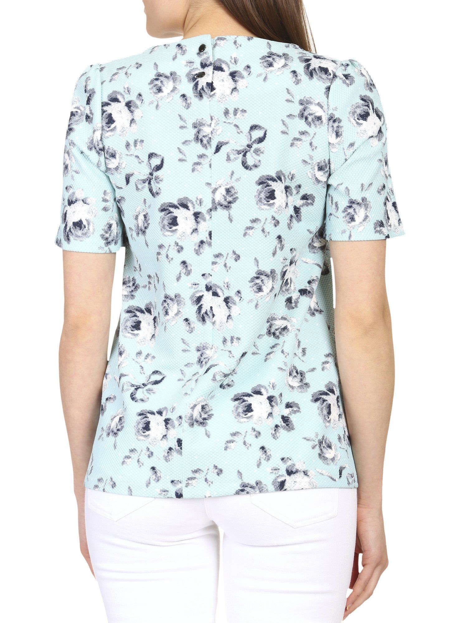 Cutie London Rose Print Textured Top