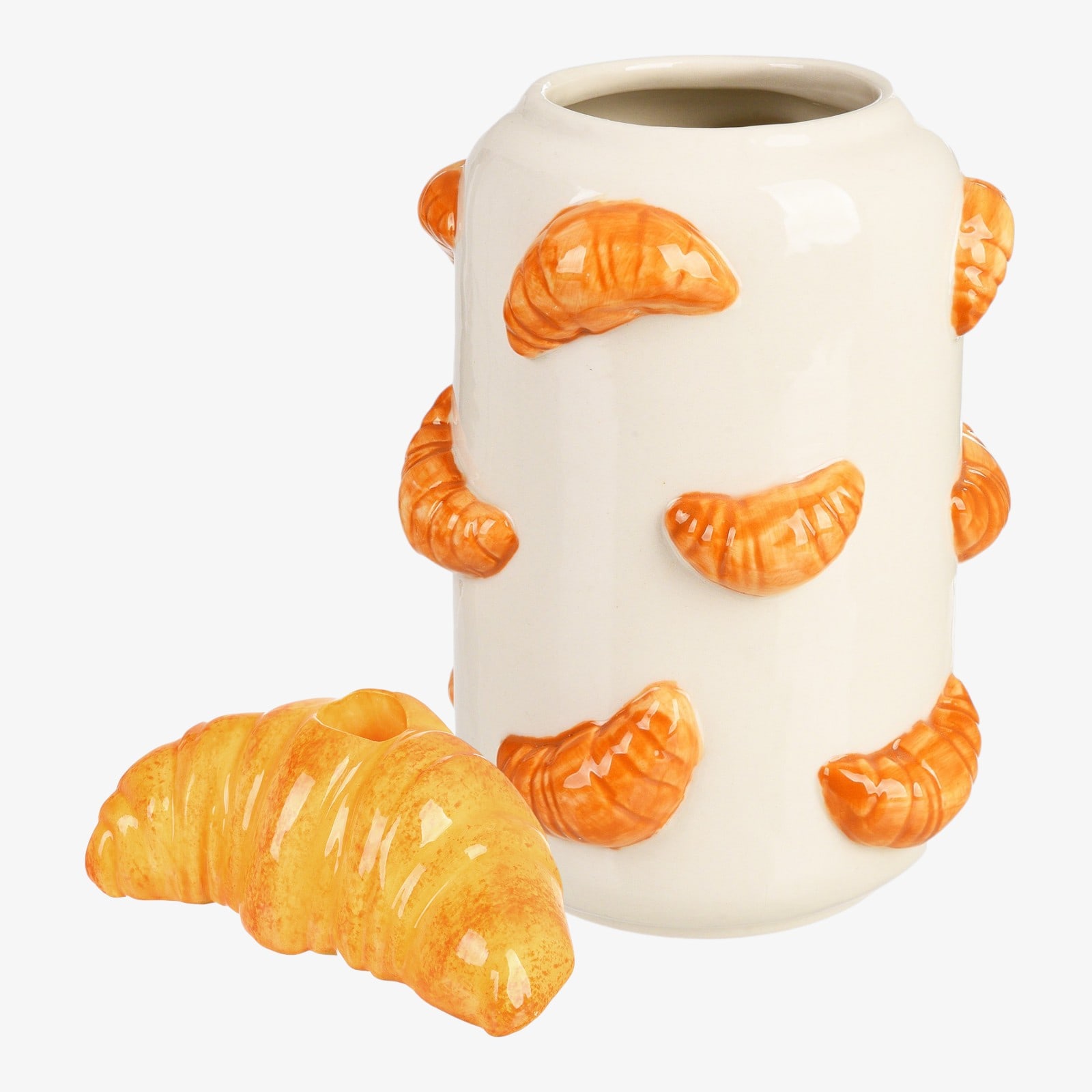 Vase Croissant mit Stabkerzenhalter Beige, 2 -tlg.