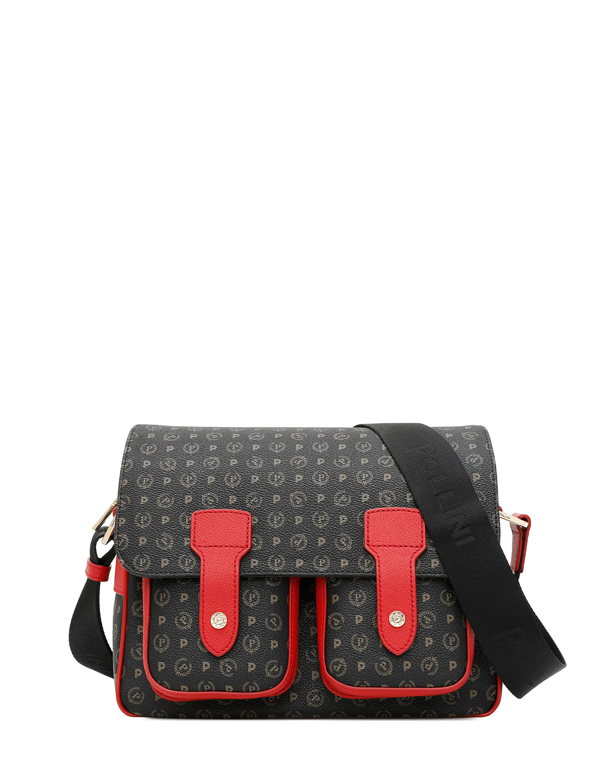 Borsa Messenger Small Heritage Logo Classic Nero/lacca